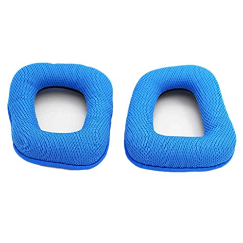Topker Transpirable reemplazo Almohadillas de Auriculares Earcaps Cojines Cubierta del oído Grid Cloth para Logitech G35 G930 G430 F450