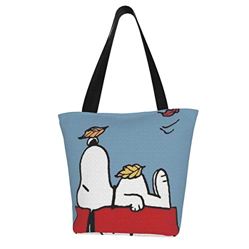 Tote Bolso de Mujer Niñas Snoopy Lona Bolso Mujer Grande Casual Bolso Bandolera Hombro Shopper Bolso Con Cremallera