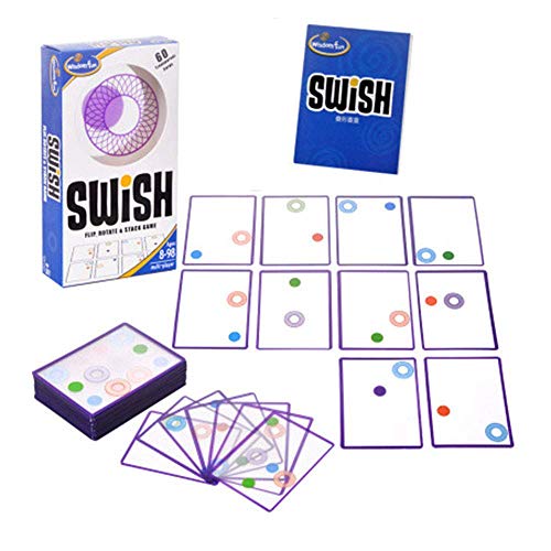 TourKing Juegos de Cartas Swish para niños Juego de Cartas Transparente Juego Familiar Juego Divertido para Fiestas Tarjetas Swish Think Visual Spatial Challenge Train Brain