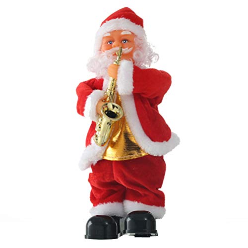 Toyvian Bailando Cantando Santa Claus Juguete de Navidad muñeco con Pilas Musical móvil Figura decoración de Vacaciones (Saxo)