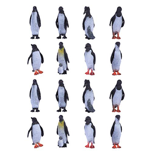 Toyvian - Juego de 16 figuras de pingüino realistas, de plástico