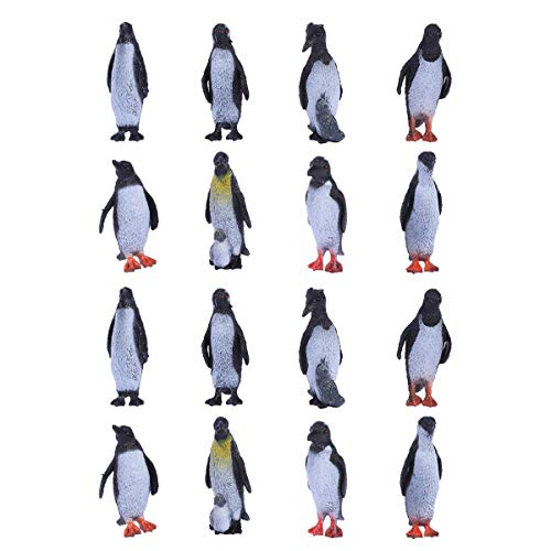Toyvian - Juego de 16 figuras de pingüino realistas, de plástico Toyvian - Juego de 16 figuras de pingüino realistas, de plástico