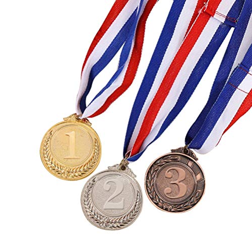 Toyvian Medallas de Medalla de Plata de 3 Piezas Metal Gold Bronce - Medallas de Ganador de Estilo olímpico Gold Silver Bronze for Competition Toyvian Medallas de Medalla de Plata de 3 Piezas Metal Gold Bronce - Medallas de Ganador de Estilo olímpico Gold Silver Bronze for Competition