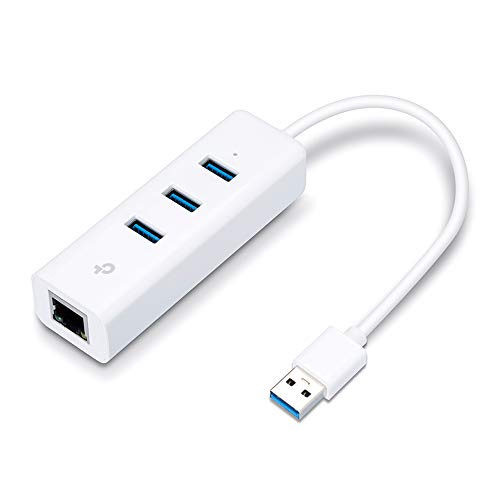 TP-Link Adaptador USB a Gigabit Ethernet, 4 en 1 Hub USB Adaptador Ethernet Gigabit con 3 USB 3.0 hasta 5Gbps + 1 Puerto Gigabit ideal para Xiaomi Mi Box S (UE330)