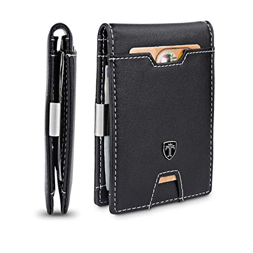 TRAVANDO Cartera con Pinza para Billetes London Bloqueo RFID - Seguridad - Tarjetero Hombre Slim - Billetero - Cartera pequeña de Viaje - Protege Tarjetas de crédito (Negro y Blanco) TRAVANDO Cartera con Pinza para Billetes London Bloqueo RFID - Seguridad - Tarjetero Hombre Slim - Billetero - Cartera pequeña de Viaje - Protege Tarjetas de crédito (Negro y Blanco)