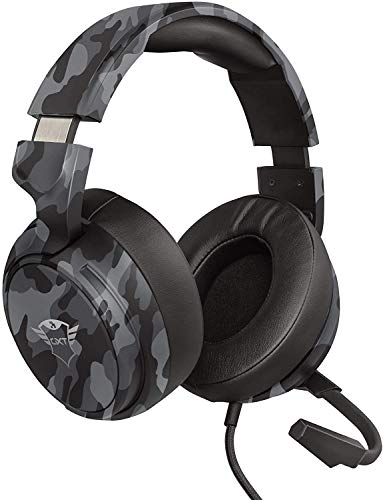 Trust Cascos Gaming GXT 433K Pylo Auriculares Gamer con Micrófono Plegable, Altavoces Activos de 50 mm, Cable Trenzado, para PS4, PS5, PC, Nintendo Switch, Xbox One, Xbox Series X - Negro Camuflaje