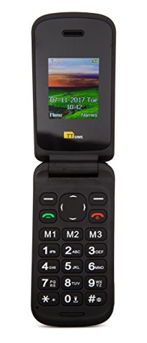 TTfone Flip TT140 - Teléfono móvil de 1.77" (Bluetooth, cámara de 0.3 MP), Rojo