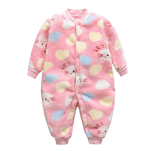 TUDUZ Conjuntos Unisex Bebé Manga Larga Lana Tops Oso De Dibujos Animados Mono Cálido Mameluco Suave Pijama (RosadoB, 80) TUDUZ Conjuntos Unisex Bebé Manga Larga Lana Tops Oso De Dibujos Animados Mono Cálido Mameluco Suave Pijama (RosadoB, 80)