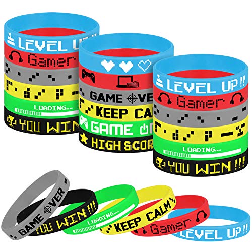 TUPARKA 18 Piezas de Videojuegos Pulseras Pulsera de Goma Juego de muñequeras para la Fiesta de cumpleaños Baby Shower Favores de Fiesta, 6 Estilos TUPARKA 18 Piezas de Videojuegos Pulseras Pulsera de Goma Juego de muñequeras para la Fiesta de cumpleaños Baby Shower Favores de Fiesta, 6 Estilos