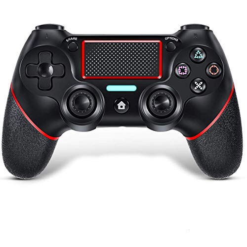 TUTUO Mando para PS4, con Touch Pad y Conector de Audio Doble vibración Antideslizante Wireless Bluetooth Gamepad Controlador Inalámbrico, Mando inalámbrico para PS4/Pro/Slim/PC(Rojo)