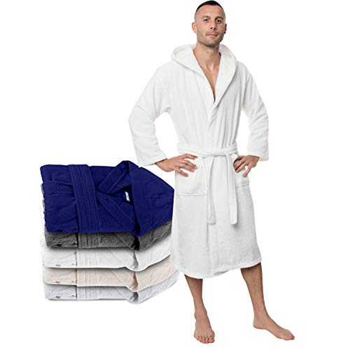Twinzen Albornoz de Baño 100% Algodón con Capucha para Hombre (XL, Blanco Alabastro) Certificado Oeko Tex - Bata Hombre 2 Bolsillos, Cinturón y Cierre - Suave, Absorbente y Cómodo Twinzen Albornoz de Baño 100% Algodón con Capucha para Hombre (XL, Blanco Alabastro) Certificado Oeko Tex - Bata Hombre 2 Bolsillos, Cinturón y Cierre - Suave, Absorbente y Cómodo
