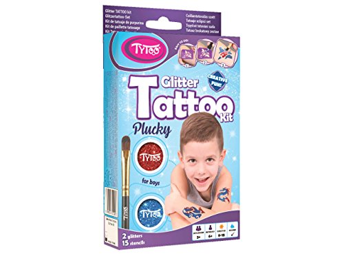 Tytoo Kit de Tatuaje de Purpurina para Chicos con 15 Plantillas, Uso Seguro, duración de 8-18 días Tytoo Kit de Tatuaje de Purpurina para Chicos con 15 Plantillas, Uso Seguro, duración de 8-18 días