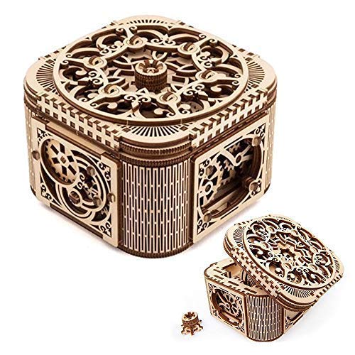 UGEARS Cofre del Tesoro con Llave - Caja Joyero kit modelo mecánico Puzzle de Madera 3D Rompecabezas UGEARS Cofre del Tesoro con Llave - Caja Joyero kit modelo mecánico Puzzle de Madera 3D Rompecabezas