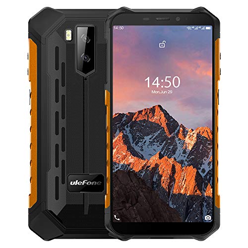 Ulefone Armor X5 Pro【4GB RAM 64GB ROM】, Android 10 4G Móvil Antigolpes, MTK6762 Octa-Core, 5.5 ”IP68 Impermeable Moviles Todoterreno, Dual SIM, 5000mAh Batería, Desbloqueo Facial NFC GPS Naranja