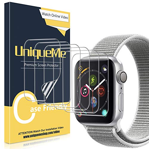 UniqueMe [6 Pack] Protector de Pantalla para Apple Watch 42mm Series 1/2/3, [Caso amistoso] [Película Flexible] Soft HD Clear Anti-Scratch con