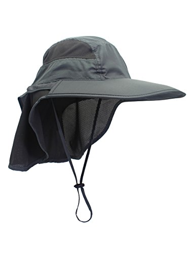 Unisex Gorra de Safari con Extra Largo Protector de Nuca 12cm Gran Borde para Actividades al Aire Libre Sol Protección UV - Gris Oscuro Unisex Gorra de Safari con Extra Largo Protector de Nuca 12cm Gran Borde para Actividades al Aire Libre Sol Protección UV - Gris Oscuro