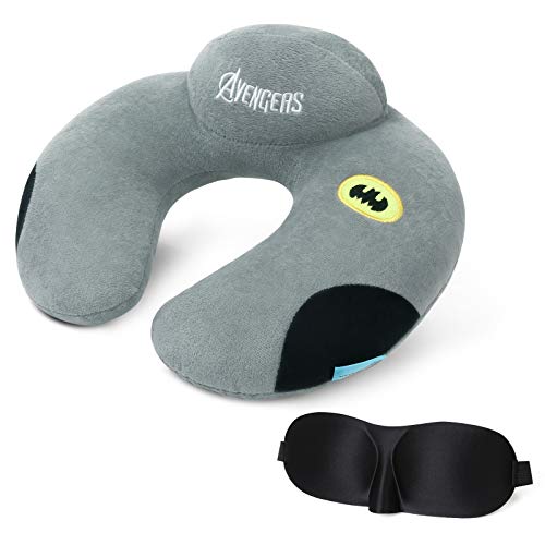 URAQT Almohadas de cuello de Viaje，Almohada de espuma con forma de U, soporte para el cuello y la cabeza para en case y outdoor, gris