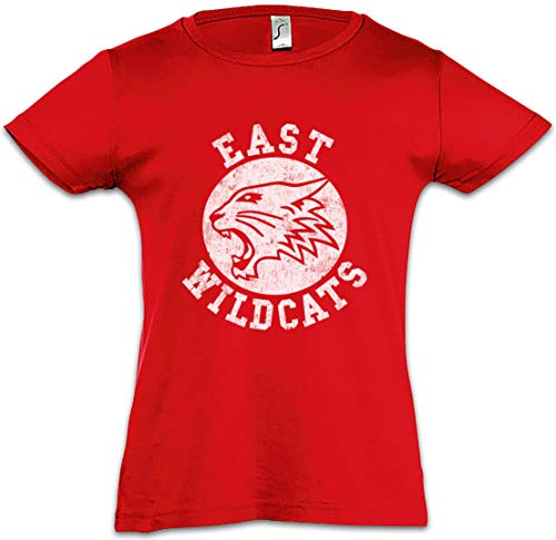 Urban Backwoods East Wildcats Camiseta para Niñas Chicas niños T-Shirt Rojo Talla 4 Años