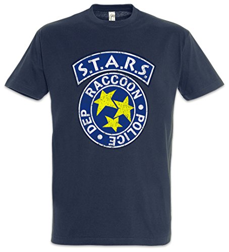 Urban Backwoods Vintage S.T.A.R.S. Logo Camiseta De Hombre T-Shirt Azul Talla 4XL