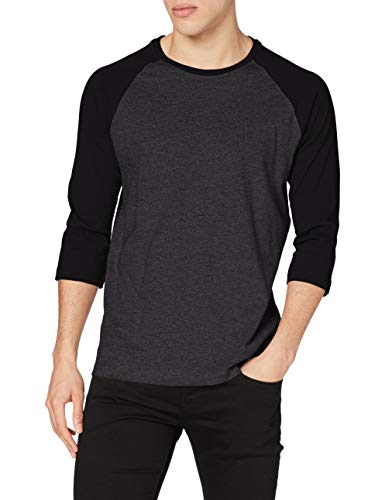 Urban Classics Contrast 3/4 Sleeve Raglan tee Manga Larga Gris Marengo/Negro XXL Urban Classics Contrast 3/4 Sleeve Raglan tee Manga Larga Gris Marengo/Negro XXL