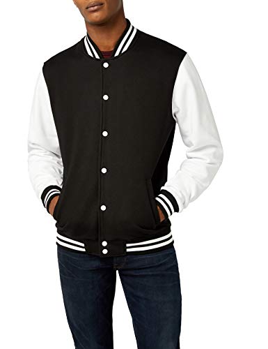 Urban Classics - Sudadera de estilo universitario, multicolor (blk/wht), talla small Urban Classics - Sudadera de estilo universitario, multicolor (blk/wht), talla small