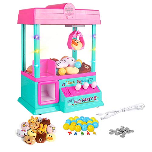 Urben Life Mini Juguetes Garra Máquina De Juego, Juguete Candy Doll Dispenser Crane Toy con Luces LED E Interruptor De Sonido Ajustable