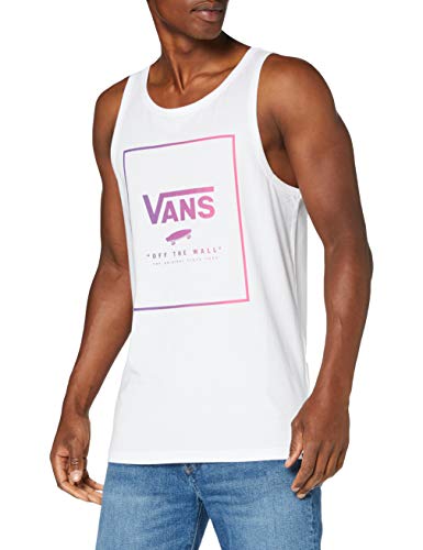 Vans Print Box Tank Camiseta, Blanco (White/Fuchsia Purple Vb8), Small para Hombre