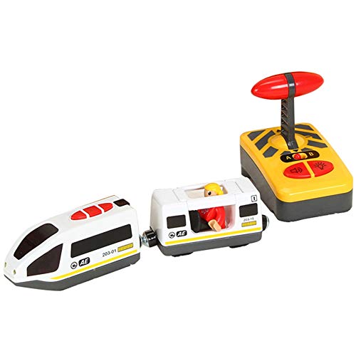 Vaorwne Tren EléCtrico de Control Remoto Compatible con el Juguete de Madera de la VíA del Tren Vaorwne Tren EléCtrico de Control Remoto Compatible con el Juguete de Madera de la VíA del Tren