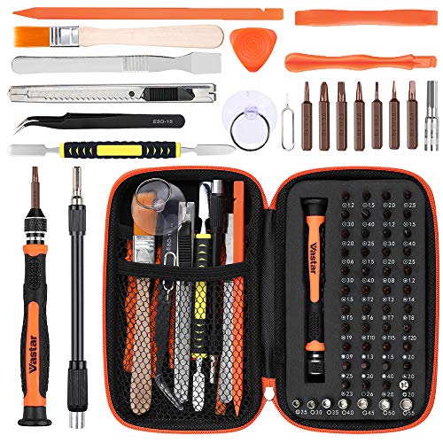 Vastar 68 en 1 Juego de Destornilladores de Precisión - Herramientas de Reparación de Destornilladores Profesional con Bolsa de Almacenamiento de EVA para Juegos, Teléfonos, Computadoras, PC Vastar 68 en 1 Juego de Destornilladores de Precisión - Herramientas de Reparación de Destornilladores Profesional con Bolsa de Almacenamiento de EVA para Juegos, Teléfonos, Computadoras, PC