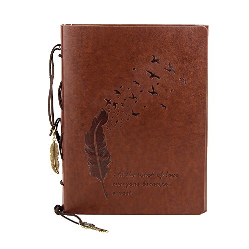 VEESUN A5 Libreta Bonitas Cuaderno de Cuero Vintage Diario de Viaje Recargable Bloc de Notas Bullet Journal con Página en Blanco Regalo Original San Valentín Navidad cumpleaños Aniversario Boda, Pluma VEESUN A5 Libreta Bonitas Cuaderno de Cuero Vintage Diario de Viaje Recargable Bloc de Notas Bullet Journal con Página en Blanco Regalo Original San Valentín Navidad cumpleaños Aniversario Boda, Pluma