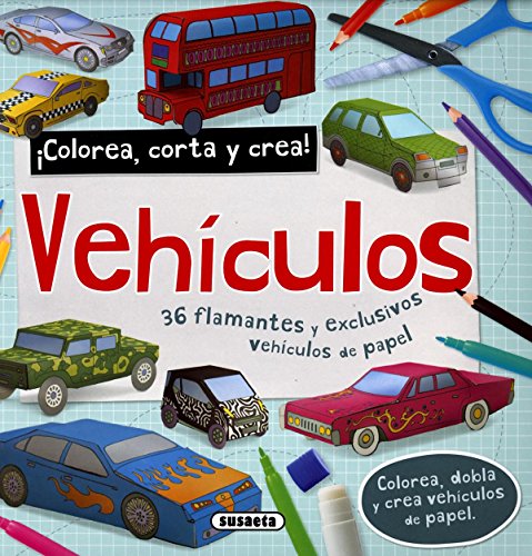 Vehículos (Colorea, corta y crea)