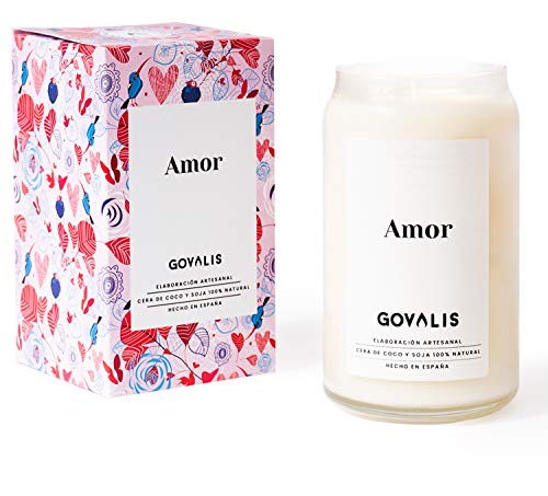 Vela Aromática Amor | Cera de Soja 100% Natural | 70-90 horas, Vela Perfumada Grande en Vaso, Olor Fresa, Regalos Originales para Mujer, San Valentín, Aniversario, Decoración, Yoga, Dormitorio, Baño