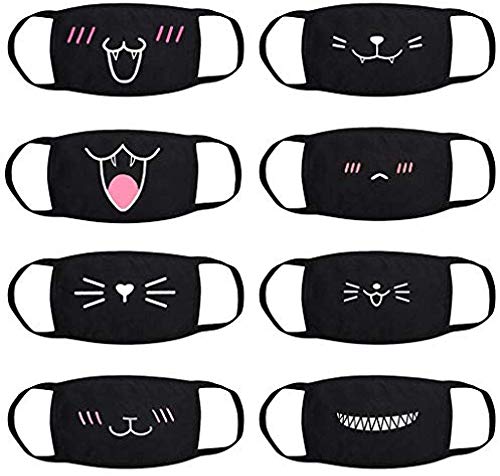 VESNAHOME Patrón de Anime, 8 Piezas, Kawaii, Adecuado Para Adultos, Niñas, Niños, Negro VESNAHOME Patrón de Anime, 8 Piezas, Kawaii, Adecuado Para Adultos, Niñas, Niños, Negro