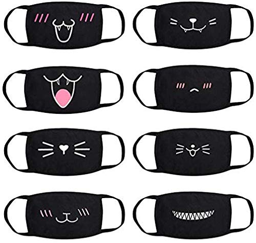 VESNAHOME Patrón de Anime, 8 Piezas, Kawaii, Adecuado Para Adultos, Niñas, Niños, Negro