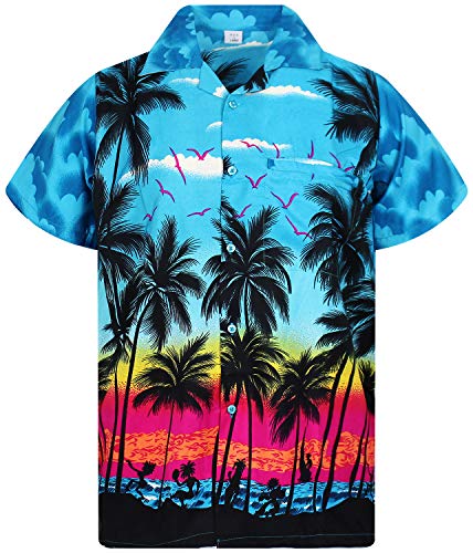 V.H.O. Funky Camisa Hawaiana, Beach, Turquesa, S