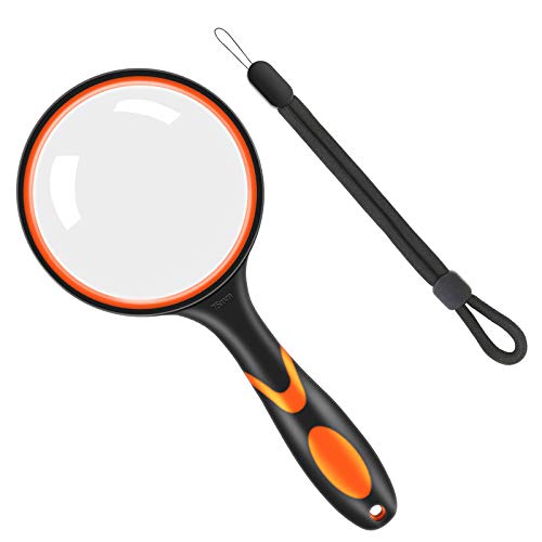 Vicloon Lupa de Mano, 10X Portátil Lupas, Lente de 75 mm, Lente de Aumento Engrosada con mango de Goma Antideslizante, Libros de Lectura de Espejo de Aumento Irrompible, Inspección, Insectos Vicloon Lupa de Mano, 10X Portátil Lupas, Lente de 75 mm, Lente de Aumento Engrosada con mango de Goma Antideslizante, Libros de Lectura de Espejo de Aumento Irrompible, Inspección, Insectos