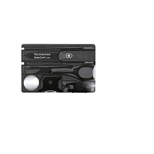 Victorinox Swisscard Lite - Navaja multiusos formato tarjeta, con luz LED, 4,5 x 82 mm, 26 g, color negro
