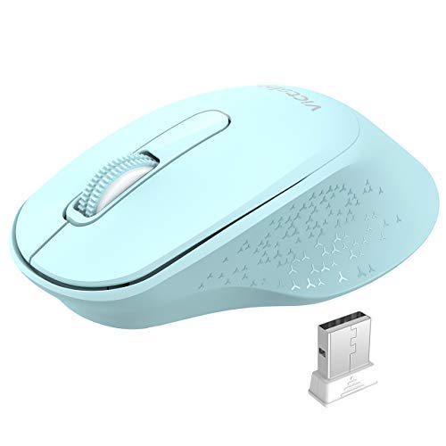 VicTsing Ratón Inalámbrico Silencioso, Mini Portátil 2.4G con Receptor, Ergonómico, 1600 dpi, Compatible con PC, Tableta, Computadora Portátil - Verde