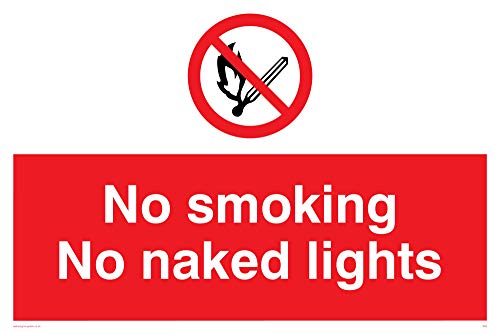 Viking signos ps2-a4l-v"no Smoking No Naked Lights" signo, vinilo, 200 mm H x 300 mm W