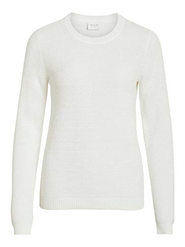 Vila Clothes Vichassa L/s Knit Top-Noos suéter, Marfil (Pristine), 42 (Talla del Fabricante: X-Large) para Mujer