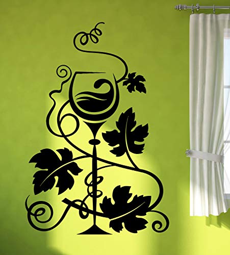 Vinilo adhesivo para pared con alcohol, bebida, vino, uvas, vinos, vinos, vinos, decoración de cocina, 114,3 x 177,8 cm