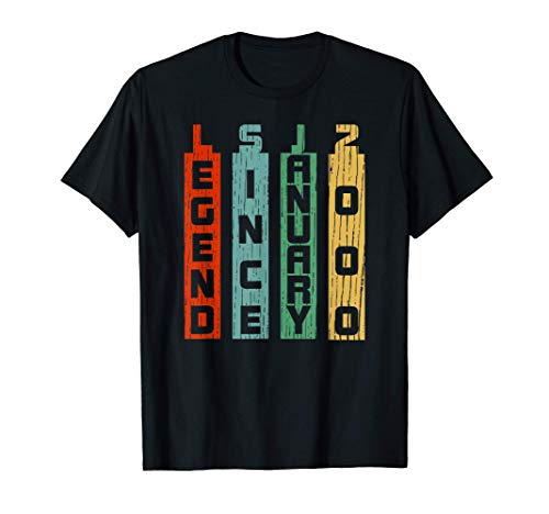 Vintage Legend 20 años regalo de cumpleaños número 20 enero Camiseta Vintage Legend 20 años regalo de cumpleaños número 20 enero Camiseta