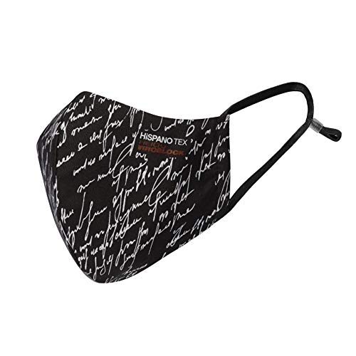 VIROBLOCK - Mascarilla de Tela Lavable - Mascarillas Reutilizables - Antiolor y Adaptables - Compatible con la norma UNE 0065 : 2020 - Fabricada en España (Talla Mediana, Negra - Letras) VIROBLOCK - Mascarilla de Tela Lavable - Mascarillas Reutilizables - Antiolor y Adaptables - Compatible con la norma UNE 0065 : 2020 - Fabricada en España (Talla Mediana, Negra - Letras)