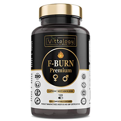 Vittalogy F-Burn Premium. Quemagrasas Potente Con Garcinia Cambogia, Té Verde Y Guaraná. Fat Burner Rápido Y Efectivo Para Adelgazar Con Efecto Termogénico. Sin Aditivos. Vegano. 120 Cápsulas Vittalogy F-Burn Premium. Quemagrasas Potente Con Garcinia Cambogia, Té Verde Y Guaraná. Fat Burner Rápido Y Efectivo Para Adelgazar Con Efecto Termogénico. Sin Aditivos. Vegano. 120 Cápsulas