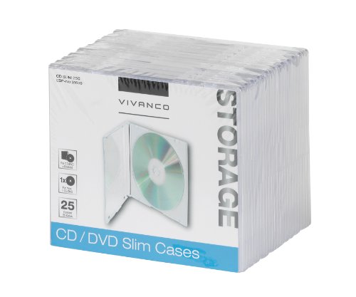 Vivanco - Carcasa para CD/DVD (25 Unidades) Transparente