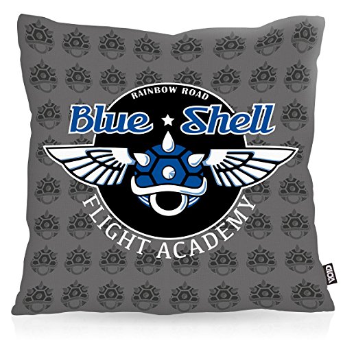 VOID Blue Shell Flight Academy Cojín con Dibujo Funda de cojín Funda para Outdoor Indoor, Kissen Größe:60 x 60 cm