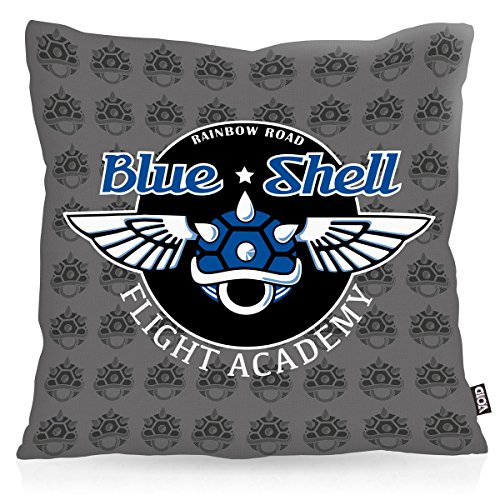 VOID Blue Shell Flight Academy Cojín con Dibujo Funda de cojín Funda para Outdoor Indoor, Kissen Größe:60 x 60 cm VOID Blue Shell Flight Academy Cojín con Dibujo Funda de cojín Funda para Outdoor Indoor, Kissen Größe:60 x 60 cm
