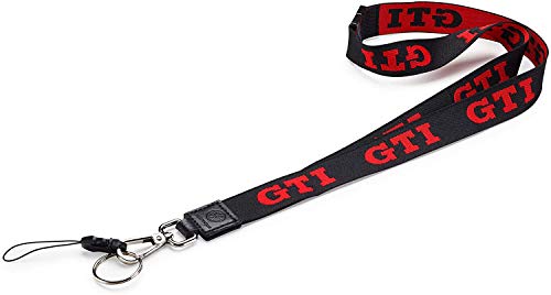 Volkswagen 5KA087610 Original Llavero GTI Lanyard, negro/rojo Volkswagen 5KA087610 Original Llavero GTI Lanyard, negro/rojo