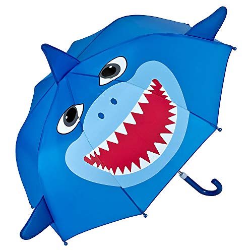 VON LILIENFELD® Paraguas Motivos Infantil Ligeramente Estable Colorido Regalo Decoración Niños Niñas Tiburón hasta 8 años