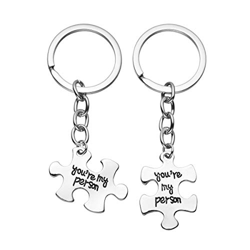 VOSAREA 2 Piezas Llaveros - You Are My Person - Llavero de Acero Inoxidable de Regalo para Parejas de Novias VOSAREA 2 Piezas Llaveros - You Are My Person - Llavero de Acero Inoxidable de Regalo para Parejas de Novias